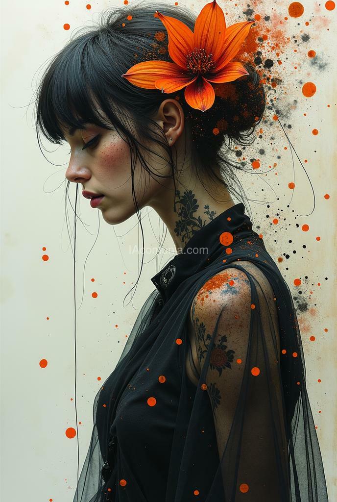 Imagen generada por IA en la comunidad IAcomuia: By bastien lecouffe-deharme , by carne griffiths and wadim kashin, amazing crazy insanely detailed, astonishing masterpiece , uncanny iris taciturn robe spark-gap cynical camera hypnosis by bastien lecouffe deharme and emil melmoth and hieronymous bosch and roberto ferri, female form, collage of miscellaneous ephemera, feminine morphology, body